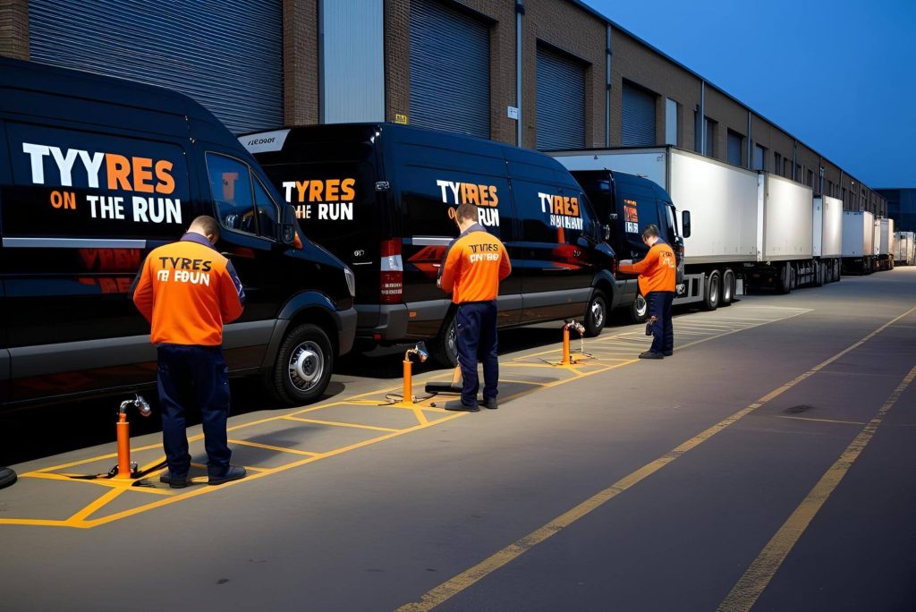 Professional fleet tyre inspections at your London depot. 'Tyres On The Run' keeps your vans rolling with scheduled maintenance.